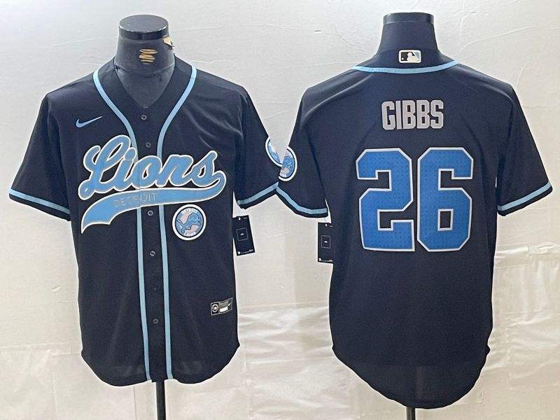 Men Detroit Lions #26 Gibbs Black Joint Name 2024 Nike Limited NFL Jersey style 5->houston astros->MLB Jersey